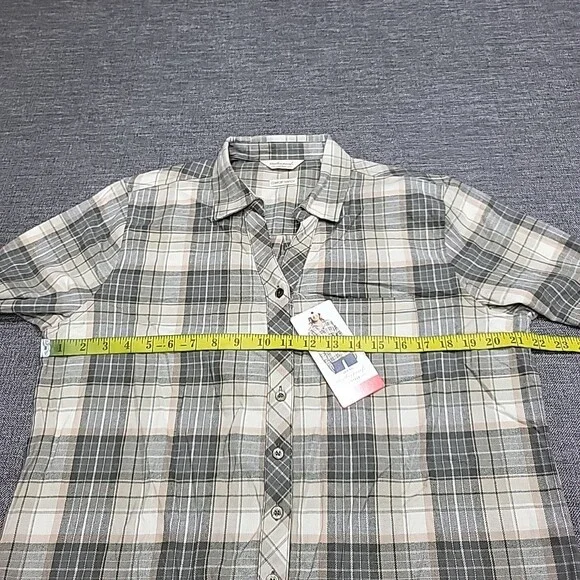 Weatherproof Vintage Womens Plaid Print Flannel Shirt Top Medium Size Green - Picture 3 of 9